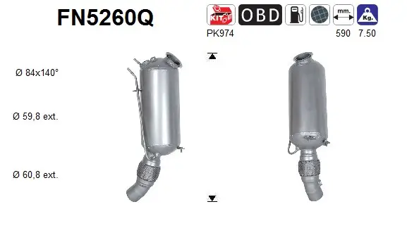 Ruß-/Partikelfilter, Abgasanlage AS FN5260Q