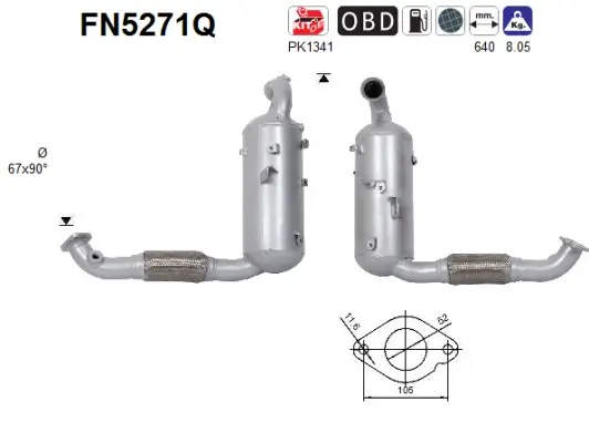 Ruß-/Partikelfilter, Abgasanlage AS FN5271Q