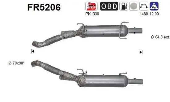 Ruß-/Partikelfilter, Abgasanlage AS FR5206 Bild Ruß-/Partikelfilter, Abgasanlage AS FR5206