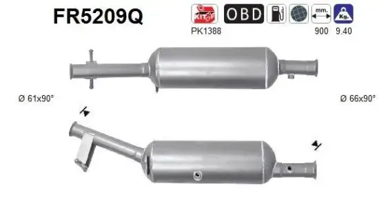 Ruß-/Partikelfilter, Abgasanlage AS FR5209Q Bild Ruß-/Partikelfilter, Abgasanlage AS FR5209Q
