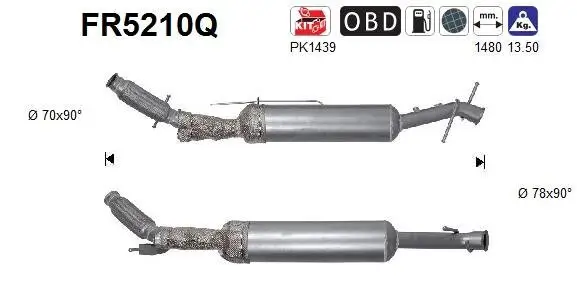 Ruß-/Partikelfilter, Abgasanlage AS FR5210Q