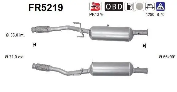 Ruß-/Partikelfilter, Abgasanlage AS FR5219