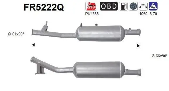 Ruß-/Partikelfilter, Abgasanlage AS FR5222Q