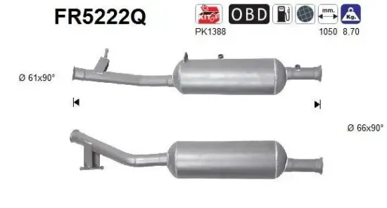Ruß-/Partikelfilter, Abgasanlage AS FR5222Q Bild Ruß-/Partikelfilter, Abgasanlage AS FR5222Q