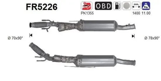 Ruß-/Partikelfilter, Abgasanlage AS FR5226 Bild Ruß-/Partikelfilter, Abgasanlage AS FR5226