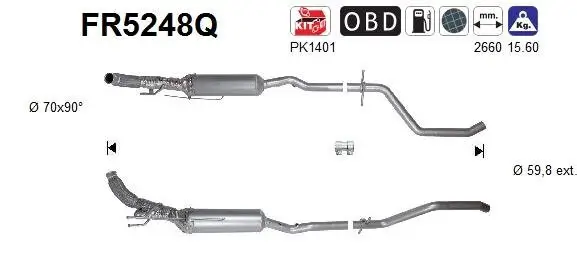 Ruß-/Partikelfilter, Abgasanlage AS FR5248Q