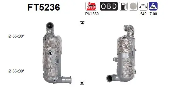 Ruß-/Partikelfilter, Abgasanlage AS FT5236