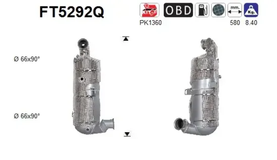 Ruß-/Partikelfilter, Abgasanlage AS FT5292Q Bild Ruß-/Partikelfilter, Abgasanlage AS FT5292Q