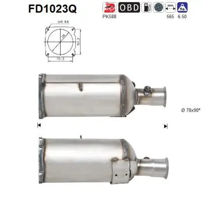 Ruß-/Partikelfilter, Abgasanlage AS FD1023Q Bild Ruß-/Partikelfilter, Abgasanlage AS FD1023Q