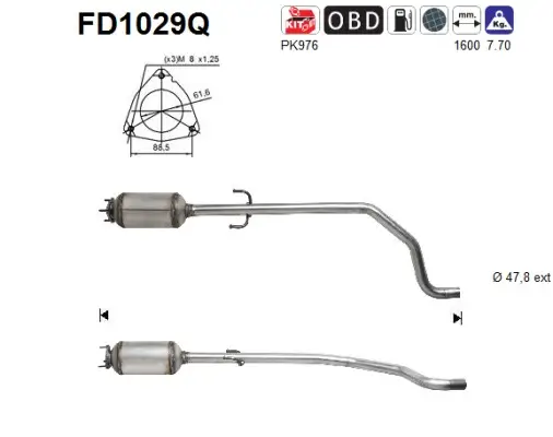 Ruß-/Partikelfilter, Abgasanlage AS FD1029Q