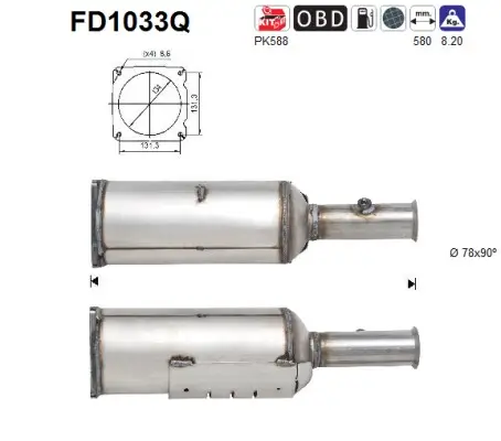 Ruß-/Partikelfilter, Abgasanlage AS FD1033Q Bild Ruß-/Partikelfilter, Abgasanlage AS FD1033Q