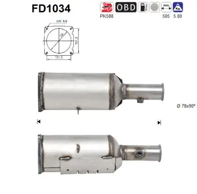 Ruß-/Partikelfilter, Abgasanlage AS FD1034 Bild Ruß-/Partikelfilter, Abgasanlage AS FD1034