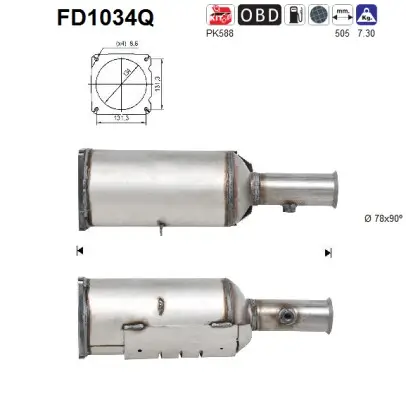 Ruß-/Partikelfilter, Abgasanlage AS FD1034Q Bild Ruß-/Partikelfilter, Abgasanlage AS FD1034Q