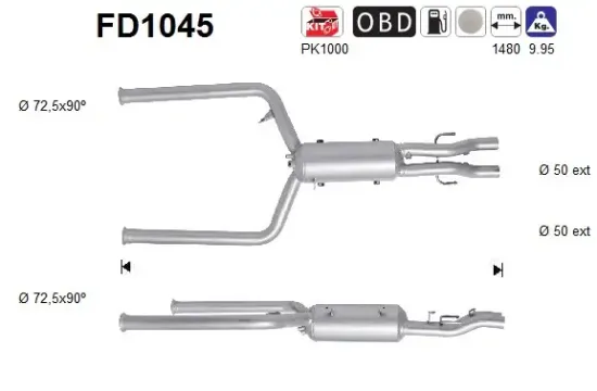 Ruß-/Partikelfilter, Abgasanlage AS FD1045 Bild Ruß-/Partikelfilter, Abgasanlage AS FD1045
