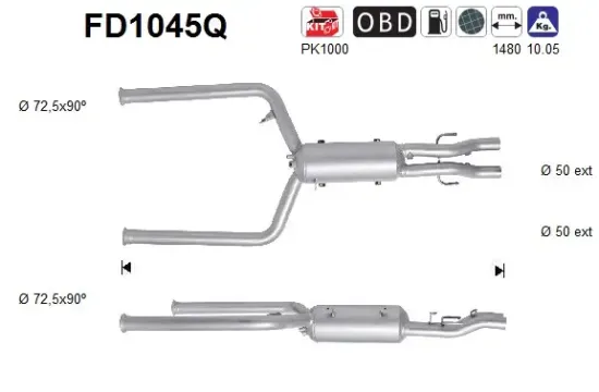 Ruß-/Partikelfilter, Abgasanlage AS FD1045Q Bild Ruß-/Partikelfilter, Abgasanlage AS FD1045Q