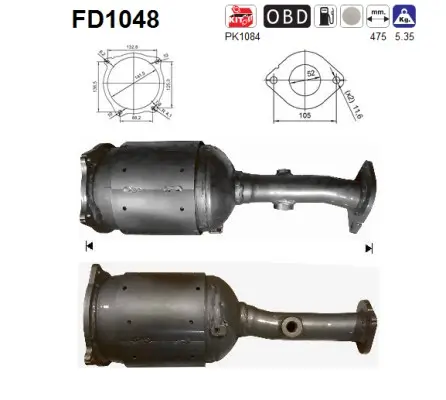 Ruß-/Partikelfilter, Abgasanlage AS FD1048 Bild Ruß-/Partikelfilter, Abgasanlage AS FD1048