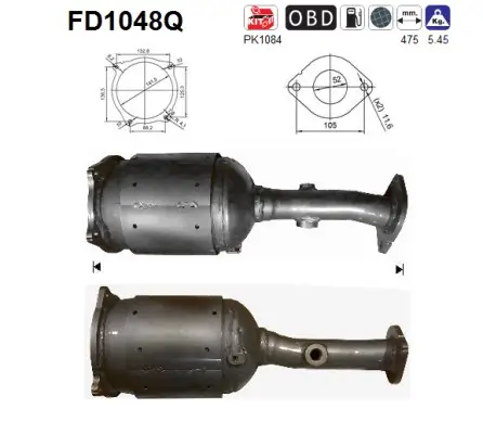 Ruß-/Partikelfilter, Abgasanlage AS FD1048Q