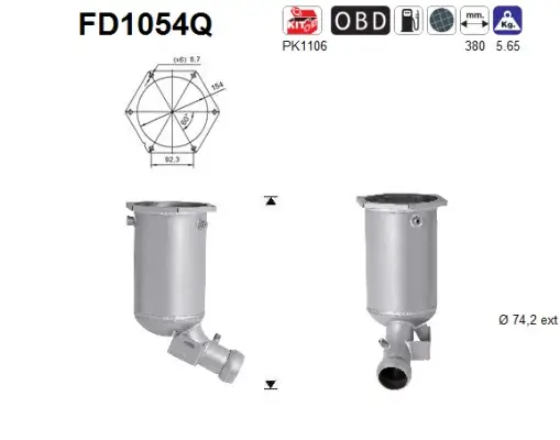 Ruß-/Partikelfilter, Abgasanlage AS FD1054Q Bild Ruß-/Partikelfilter, Abgasanlage AS FD1054Q