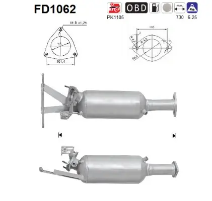 Ruß-/Partikelfilter, Abgasanlage AS FD1062