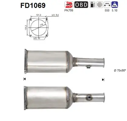 Ruß-/Partikelfilter, Abgasanlage AS FD1069 Bild Ruß-/Partikelfilter, Abgasanlage AS FD1069