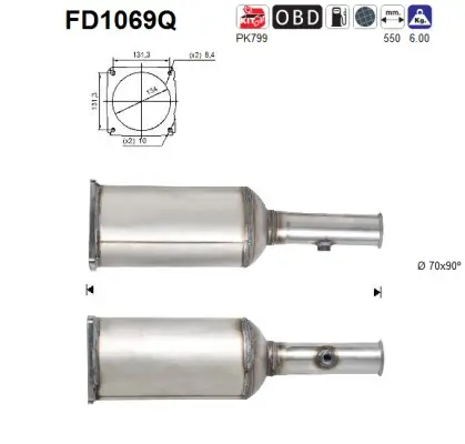 Ruß-/Partikelfilter, Abgasanlage AS FD1069Q Bild Ruß-/Partikelfilter, Abgasanlage AS FD1069Q