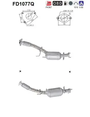 Ruß-/Partikelfilter, Abgasanlage AS FD1077Q