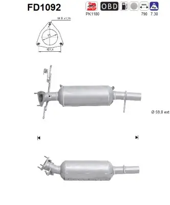 Ruß-/Partikelfilter, Abgasanlage AS FD1092 Bild Ruß-/Partikelfilter, Abgasanlage AS FD1092