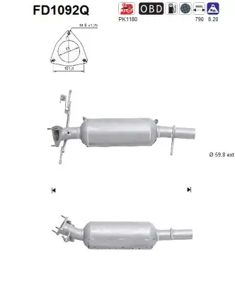 Ruß-/Partikelfilter, Abgasanlage AS FD1092Q Bild Ruß-/Partikelfilter, Abgasanlage AS FD1092Q