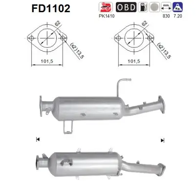 Ruß-/Partikelfilter, Abgasanlage AS FD1102 Bild Ruß-/Partikelfilter, Abgasanlage AS FD1102