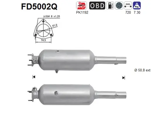 Ruß-/Partikelfilter, Abgasanlage AS FD5002Q