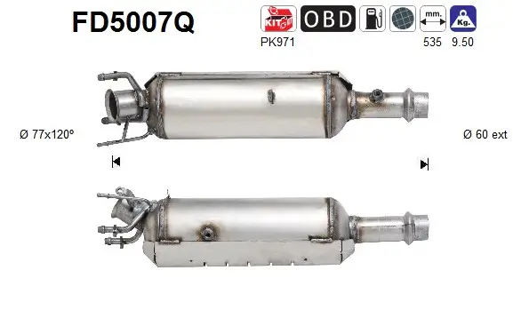 Ruß-/Partikelfilter, Abgasanlage AS FD5007Q