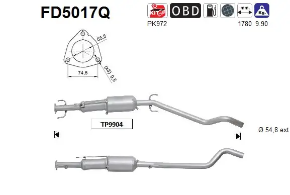 Ruß-/Partikelfilter, Abgasanlage AS FD5017Q