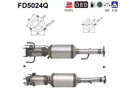 Ruß-/Partikelfilter, Abgasanlage AS FD5024Q Bild Ruß-/Partikelfilter, Abgasanlage AS FD5024Q