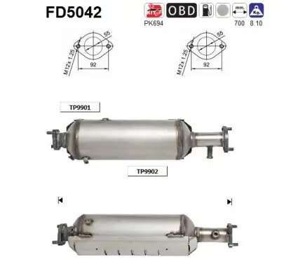 Ruß-/Partikelfilter, Abgasanlage AS FD5042