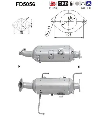 Ruß-/Partikelfilter, Abgasanlage AS FD5056 Bild Ruß-/Partikelfilter, Abgasanlage AS FD5056