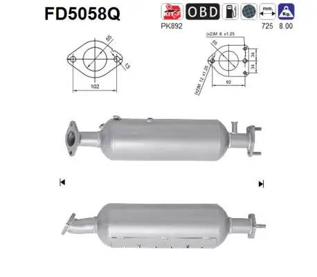 Ruß-/Partikelfilter, Abgasanlage AS FD5058Q Bild Ruß-/Partikelfilter, Abgasanlage AS FD5058Q