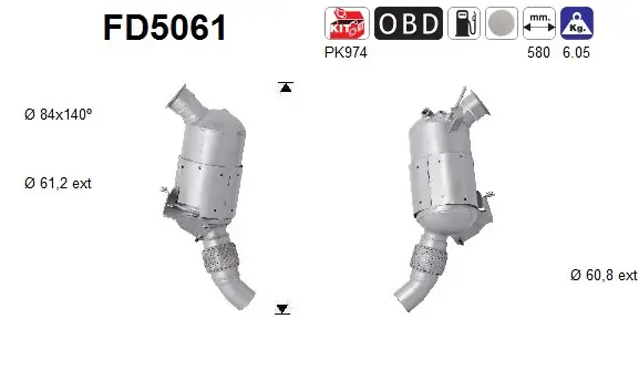 Ruß-/Partikelfilter, Abgasanlage AS FD5061