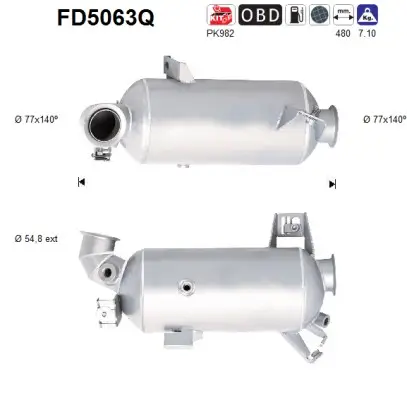 Ruß-/Partikelfilter, Abgasanlage AS FD5063Q Bild Ruß-/Partikelfilter, Abgasanlage AS FD5063Q