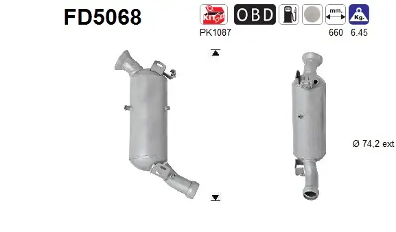 Ruß-/Partikelfilter, Abgasanlage AS FD5068