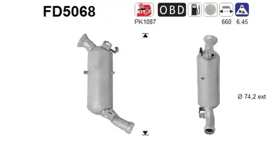 Ruß-/Partikelfilter, Abgasanlage AS FD5068 Bild Ruß-/Partikelfilter, Abgasanlage AS FD5068