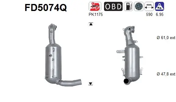 Ruß-/Partikelfilter, Abgasanlage AS FD5074Q