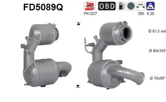 Ruß-/Partikelfilter, Abgasanlage AS FD5089Q Bild Ruß-/Partikelfilter, Abgasanlage AS FD5089Q