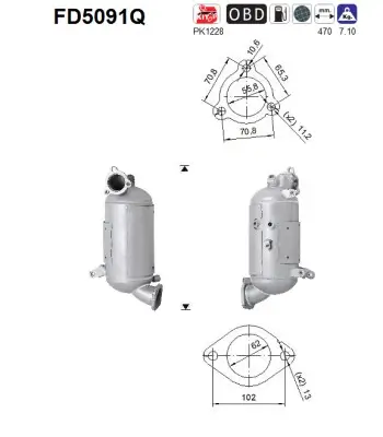 Ruß-/Partikelfilter, Abgasanlage AS FD5091Q Bild Ruß-/Partikelfilter, Abgasanlage AS FD5091Q