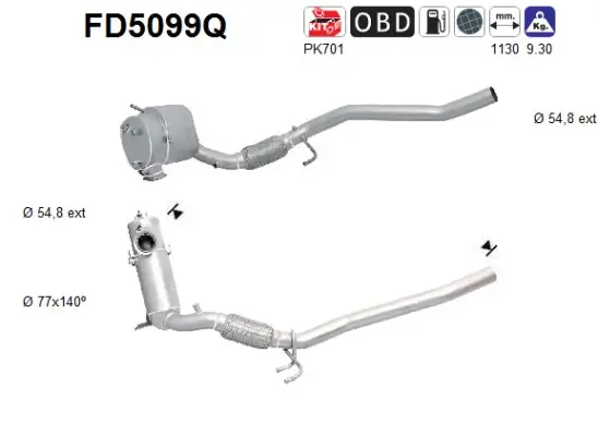 Ruß-/Partikelfilter, Abgasanlage AS FD5099Q Bild Ruß-/Partikelfilter, Abgasanlage AS FD5099Q