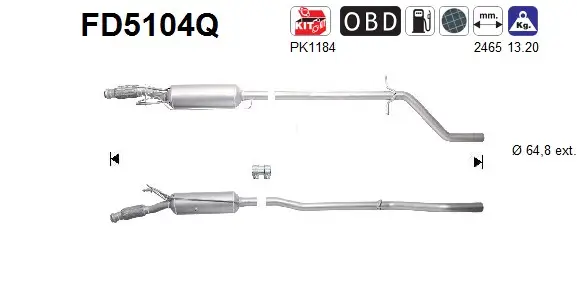 Ruß-/Partikelfilter, Abgasanlage AS FD5104Q