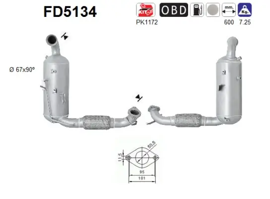 Ruß-/Partikelfilter, Abgasanlage AS FD5134 Bild Ruß-/Partikelfilter, Abgasanlage AS FD5134