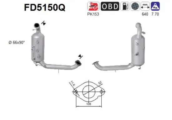 Ruß-/Partikelfilter, Abgasanlage AS FD5150Q Bild Ruß-/Partikelfilter, Abgasanlage AS FD5150Q