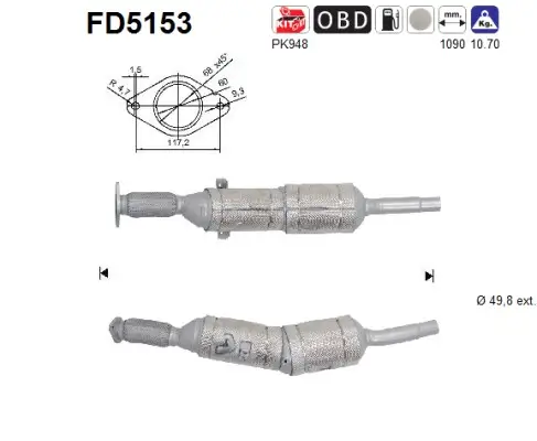 Ruß-/Partikelfilter, Abgasanlage AS FD5153