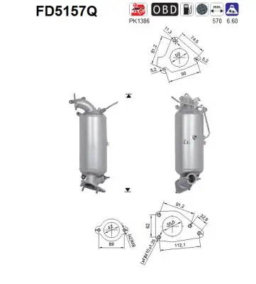 Ruß-/Partikelfilter, Abgasanlage AS FD5157Q