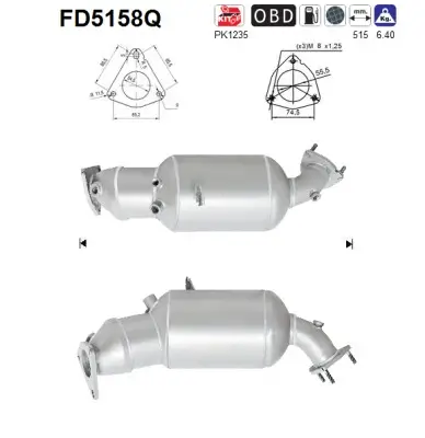 Ruß-/Partikelfilter, Abgasanlage AS FD5158Q